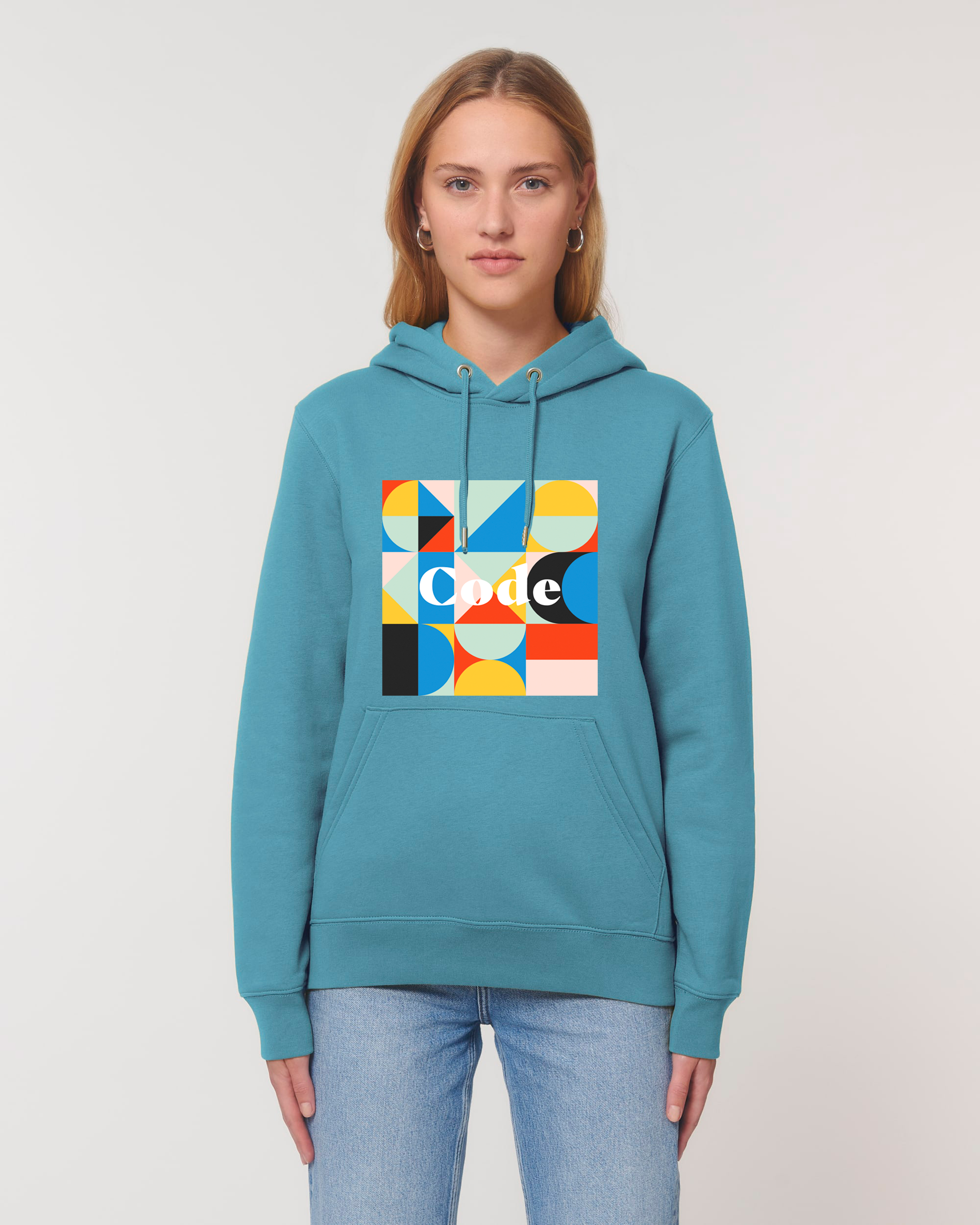 Code Hoodie color block - Atlantic Blue