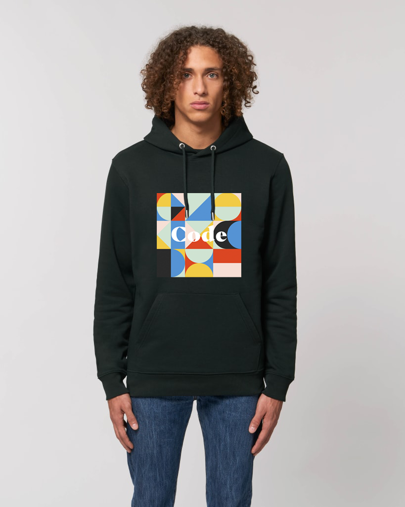Code Hoodie color block - Black