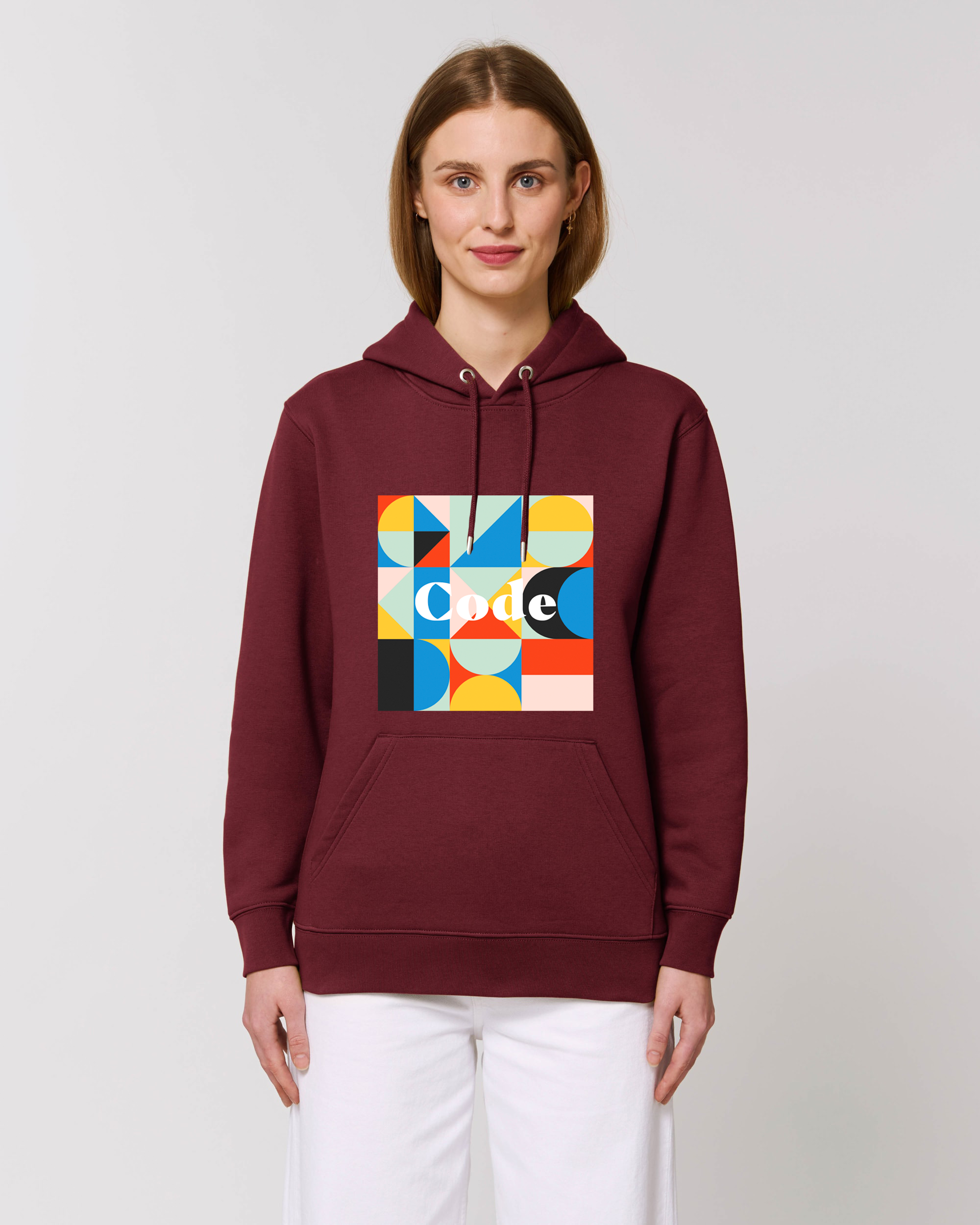 Code Hoodie color block - Burgundy