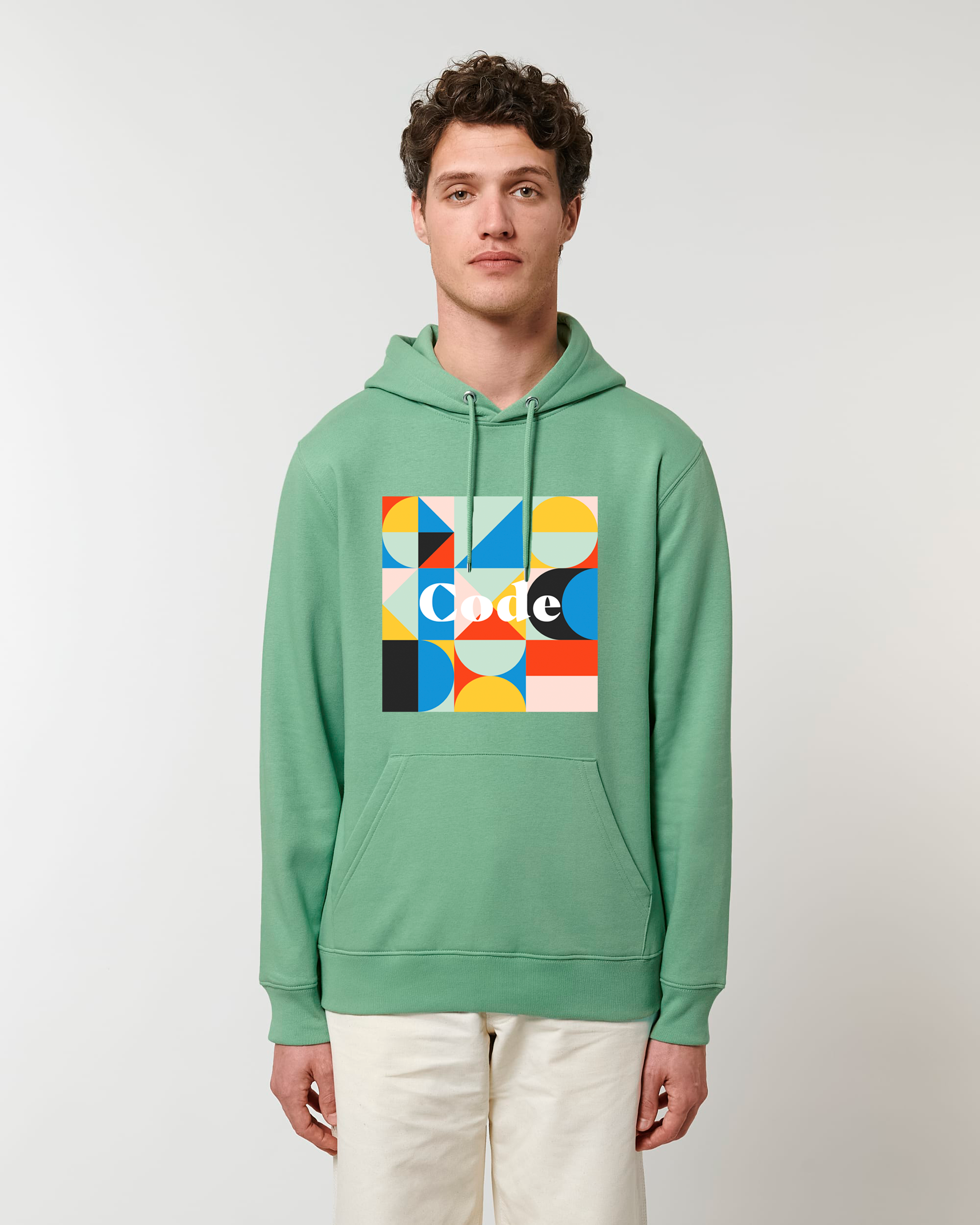 Code Hoodie color block - Dusty Mint