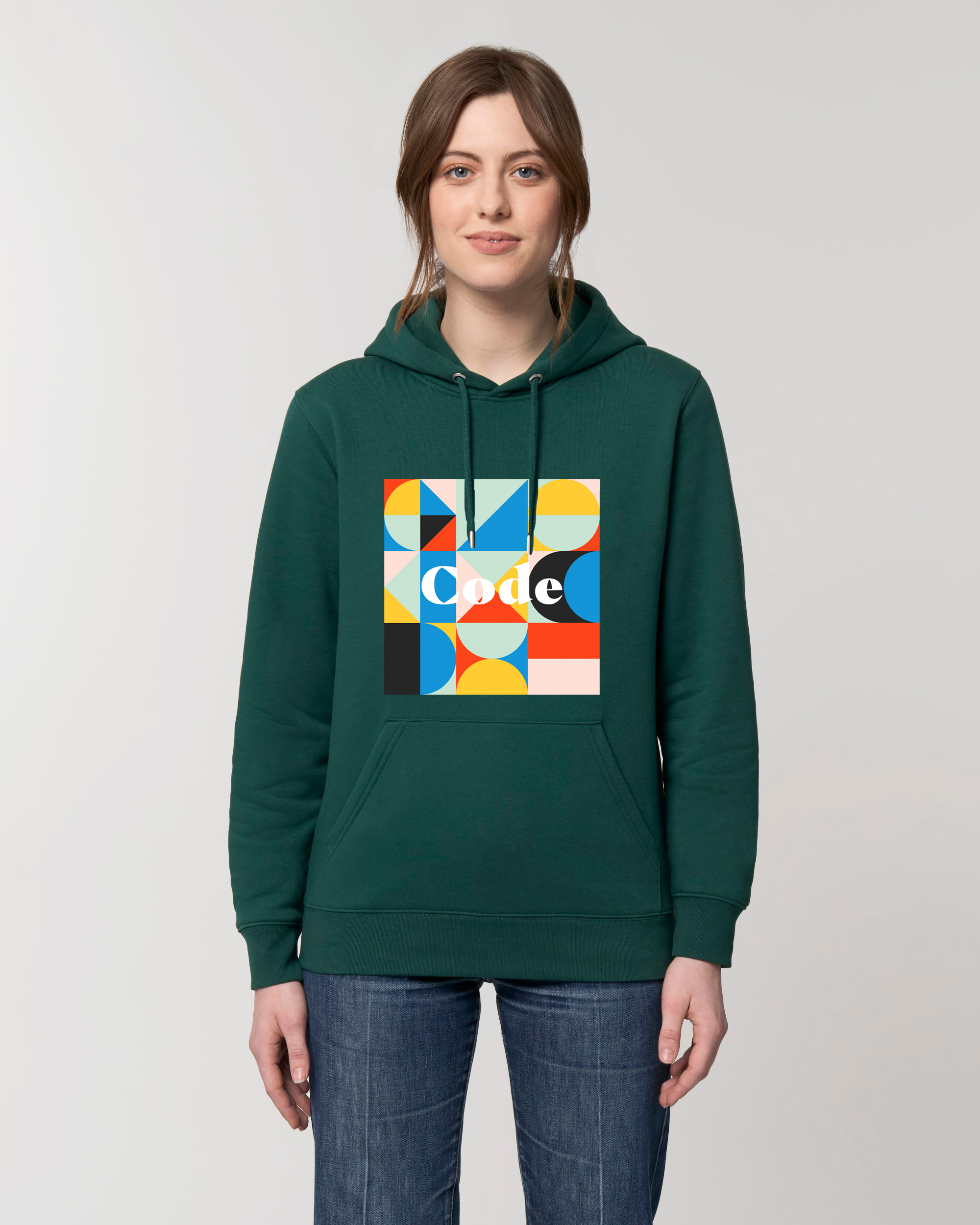Code Hoodie color block - Glazed Green