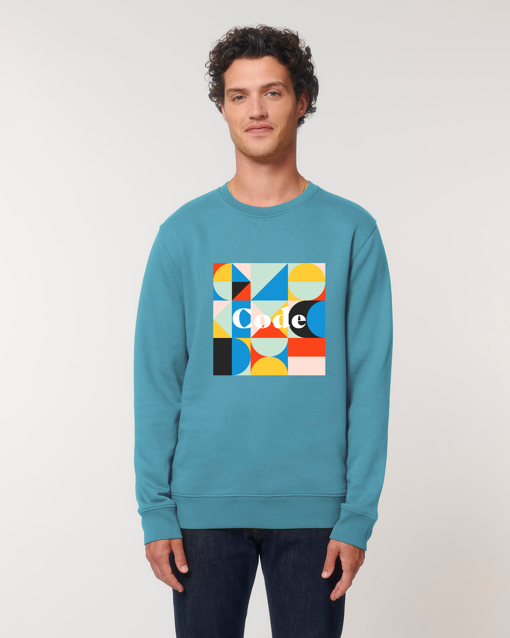 Code sweater color block - Atlantic Blue