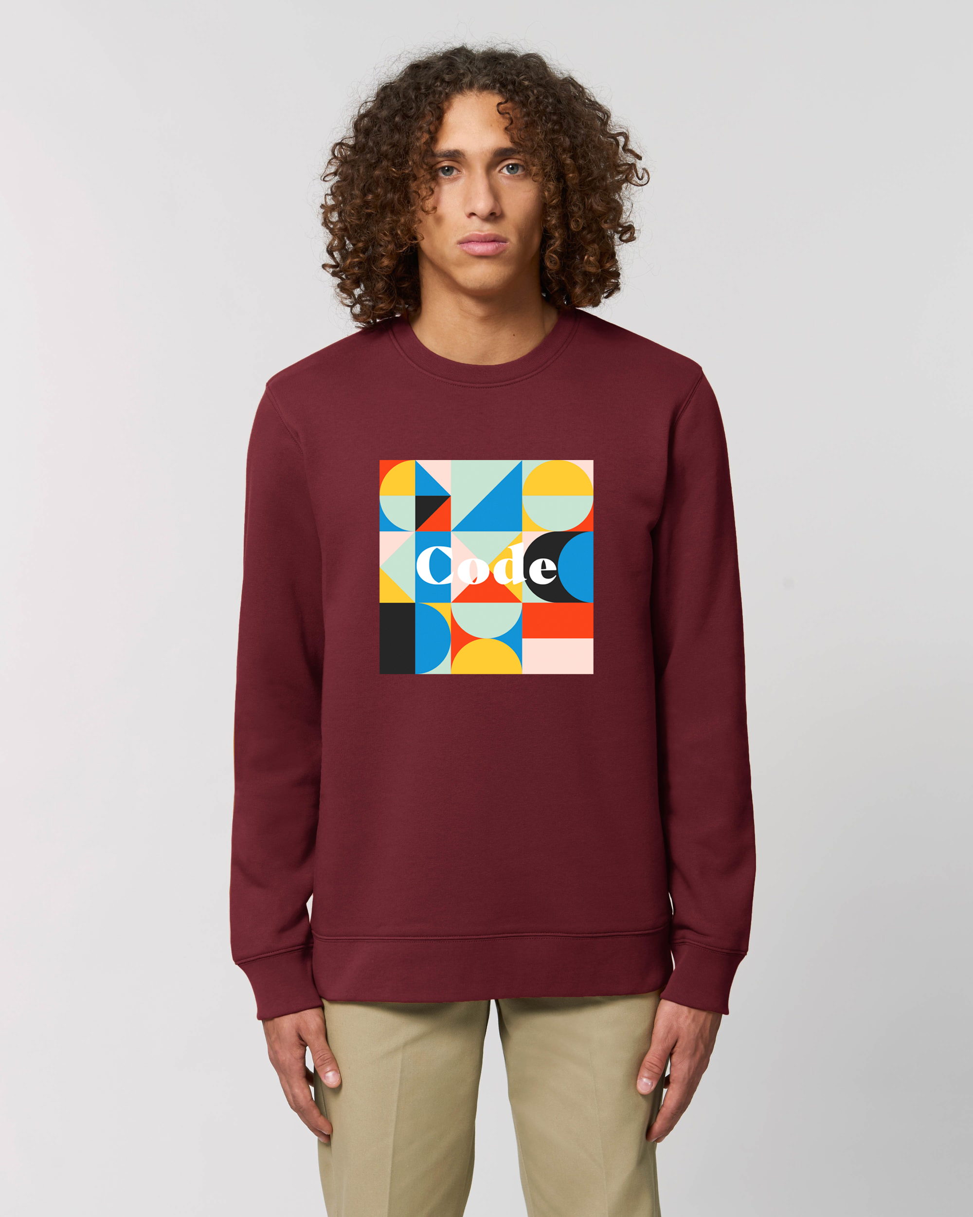 Code sweater color block - Burgundy