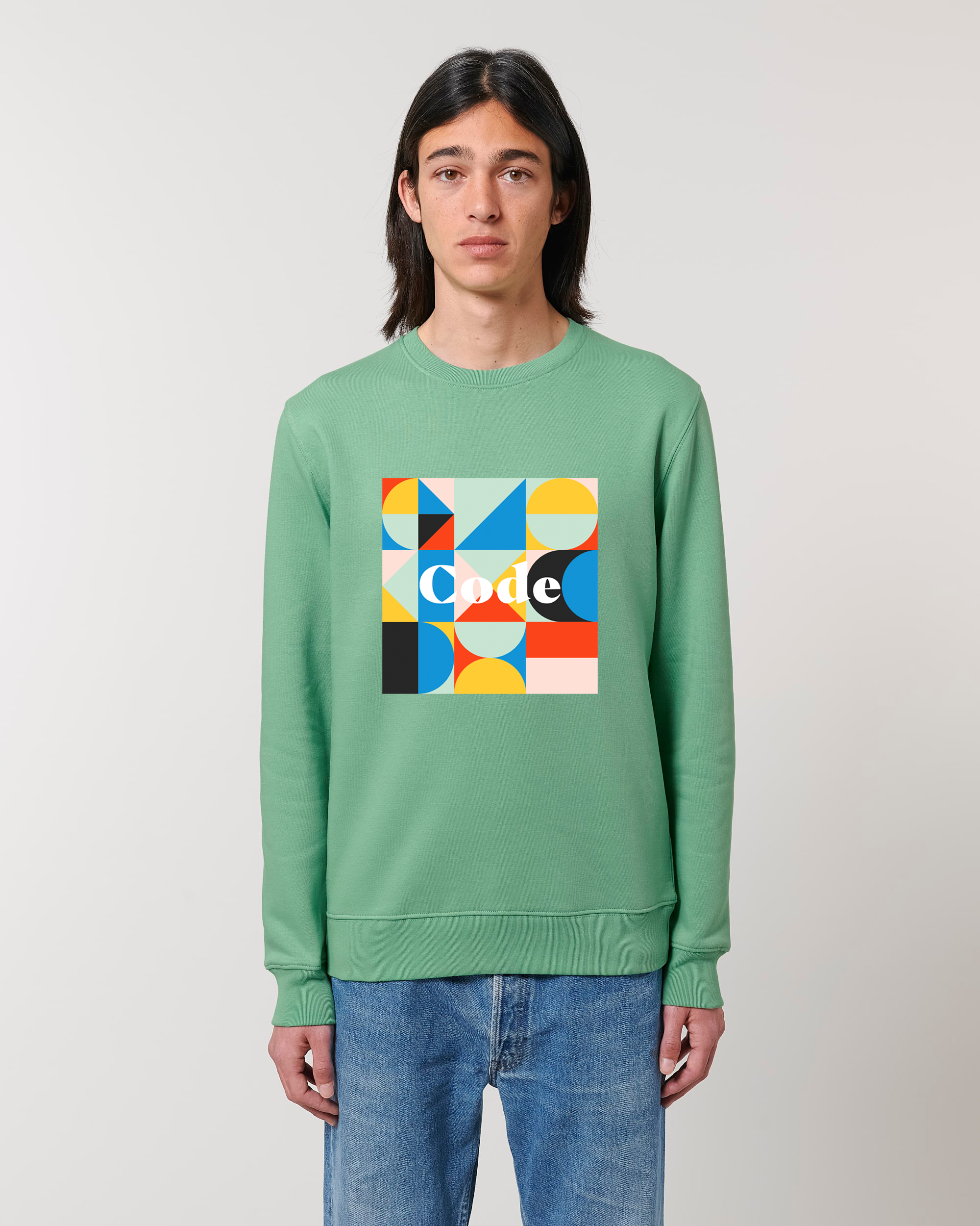 Code sweater color block - Dusty Mint