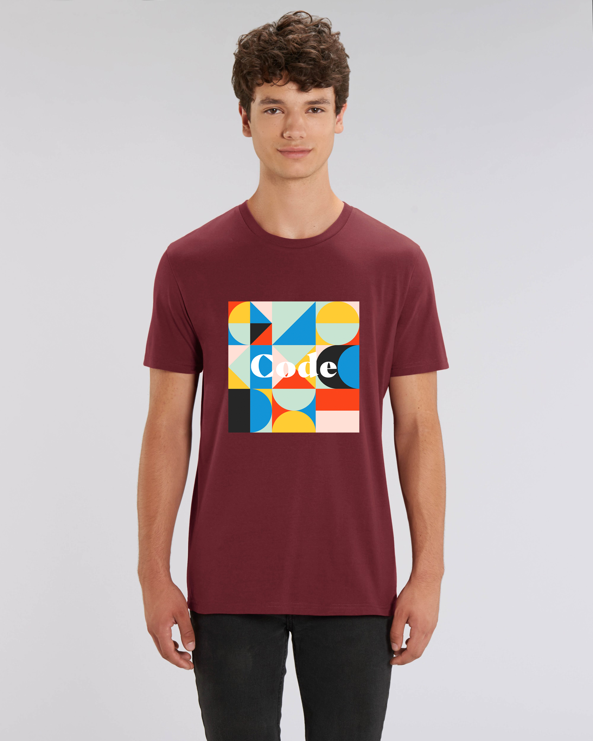Code T-shirt Color block - Burgundy