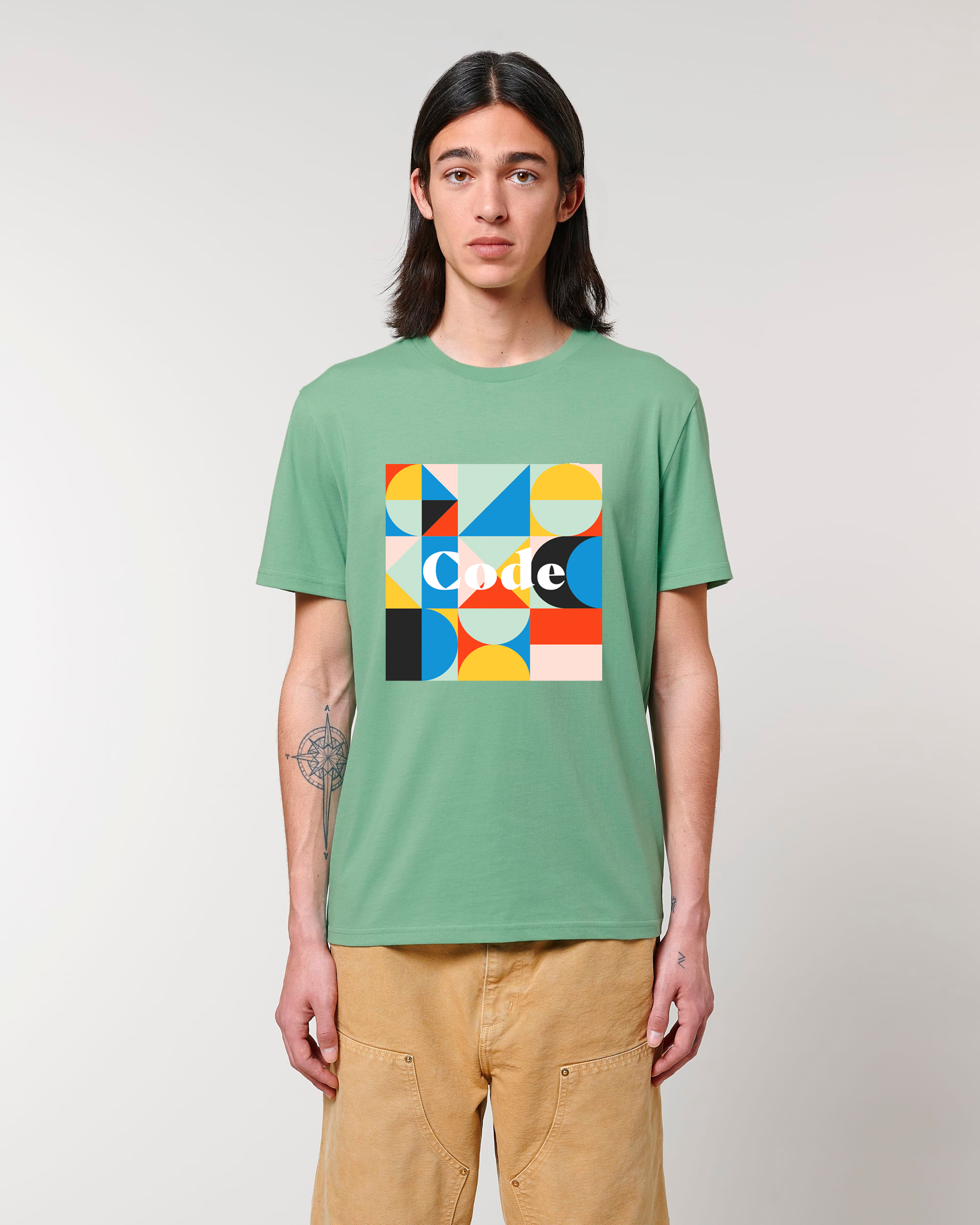 Code T-shirt color block - Dusty Mint