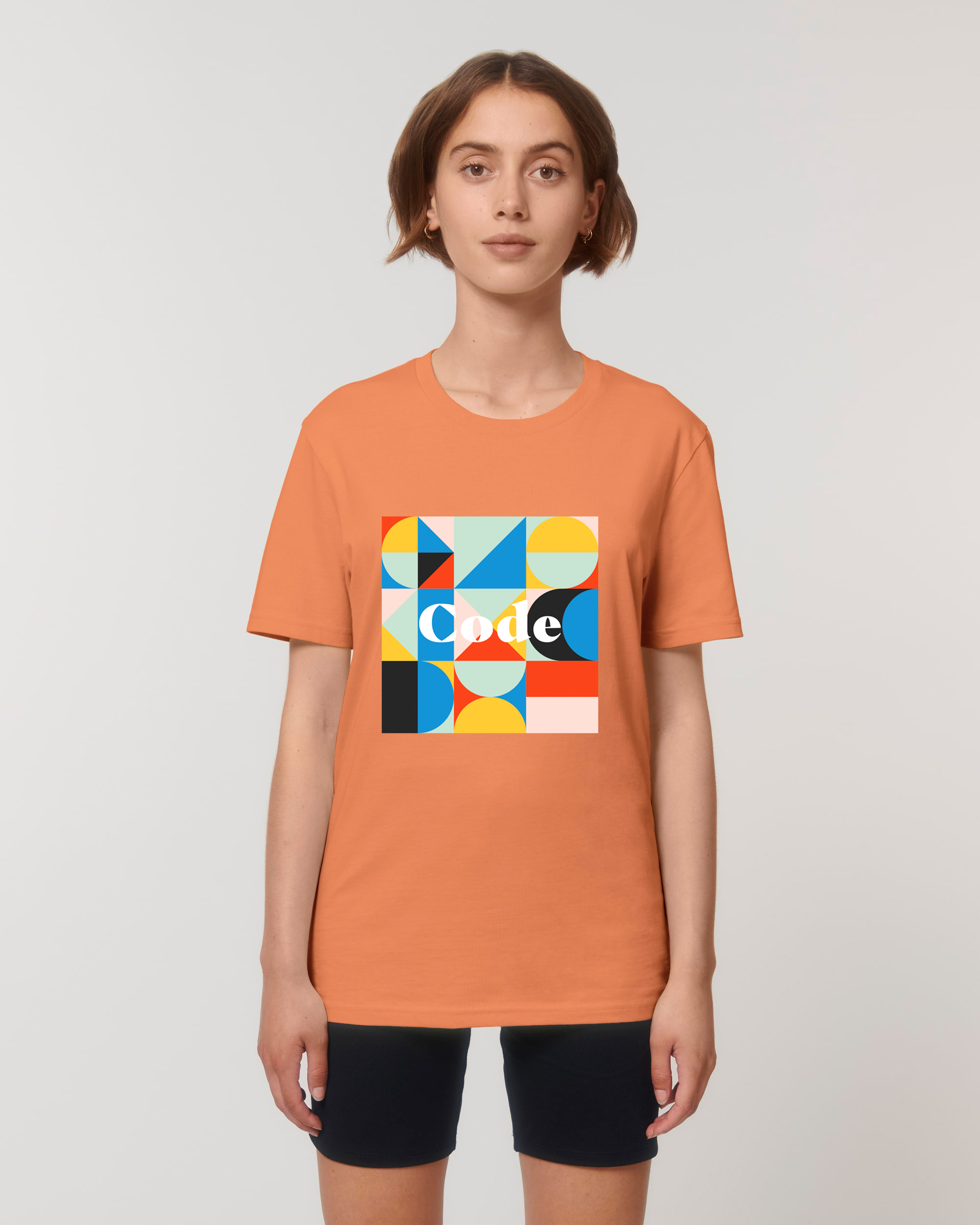 Code T-shirt color block- Volcano Stone