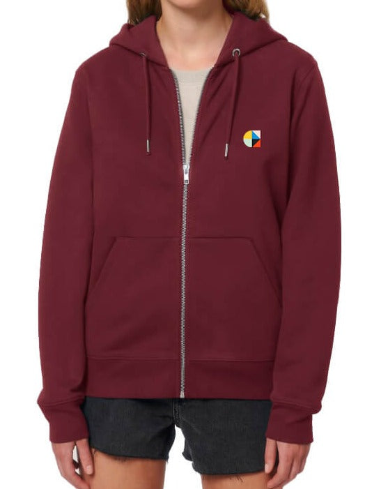 Code zipped hoodie - Burgundy